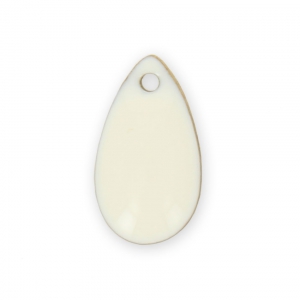 Metal epoxy resin sequins drop shape 14x8 mm off-white x 8