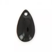 Metal epoxy resin sequins drop shape 14x8 mm Black x 8