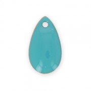 Metal epoxy resin sequins drop shape 14x8 mm Green Turquoise x 8