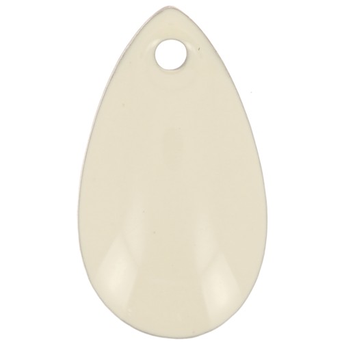 Metal epoxy resin sequins drop shape 14x8 mm Cream x 8