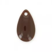 Metal epoxy resin sequins drop shape 14x8 mm Brown x 8