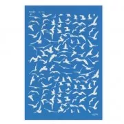 Silk Screen Moiko for Polymer Clay 74x105 mm - Bird pattern 8.10