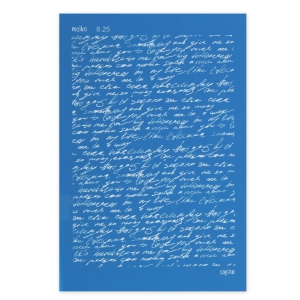 Silk Screen Moiko for Polymer Clay 74x105 mm - Writing pattern 8.25
