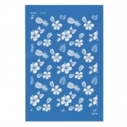 Silk Screen Moiko for Polymer Clay 74x105 mm - Tropical flowers and pineapple pattern 9.02|raw }}