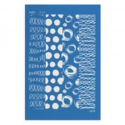 Silk Screen Moiko for Polymer Clay 74x105 mm - Curve pattern 8.22