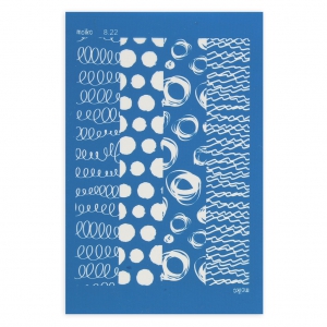 Silk Screen Moiko for Polymer Clay 74x105 mm - Curve pattern 8.22