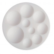 Mini silicone mold for polymer clay and metal paste - Round Cabochons|raw }}