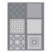 Silk Screen Graine Creative for Polymer Clay 114x153mm- Cement tiles pattern|raw }}