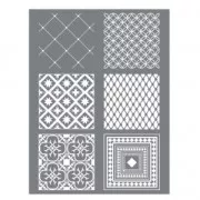 Silk Screen Graine Creative for Polymer Clay 114x153mm- Cement tiles pattern