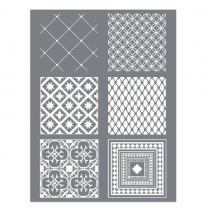 Silk Screen Graine Creative for Polymer Clay 114x153mm- Cement tiles pattern