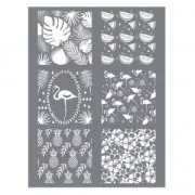 Silk Screen Graine Creative for Polymer Clay 114x153mm- Tropical pattern