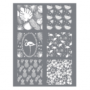 Silk Screen Graine Creative for Polymer Clay 114x153mm- Tropical pattern