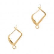 Leverback earrings design rectangle shape 15 mm fine Gold plated x2|raw }}