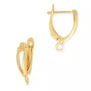 Leverback earrings design shape 18 mm fine Gold plated x2