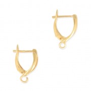 Leverback earrings design shape 18 mm fine Gold plated x2