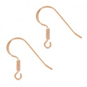 925 Sterling Silver Earwires 16 mm Rose Gold Tone x2|raw }}