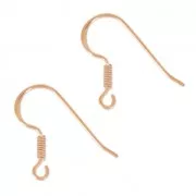 925 Sterling Silver Earwires 16 mm Rose Gold Tone x2