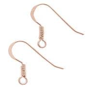 Ear hooks 17 mm - 925 Sterling Silver Rose Gold x2