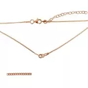 Sterling Silver 925 thin flat mesh chain for spacer 40 cm Gold Rose Tone