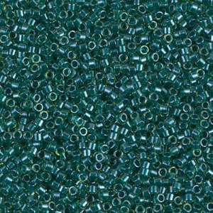 Miyuki Delica 11/0 DB0919 - Sparkling Dark Teal Lined Chartreuse