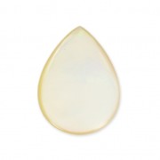 Pear cabochon 20x15 mm White Mother-of-Pearl|raw }}