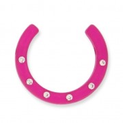 Rhinestones Polaris half-moon or horseshoe shaped bead 30 mm Fuchsia x1