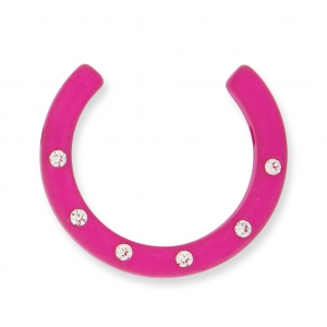Rhinestones Polaris half-moon or horseshoe shaped bead 30 mm Fuchsia x1