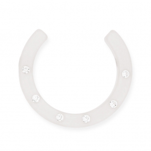 Rhinestones Polaris half-moon or horseshoe shaped bead 30 mm Crystal x1