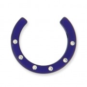 Rhinestones Polaris half-moon or horseshoe shaped bead 30 mm Dark Indigo x1|raw }}