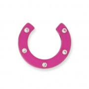 Rhinestones Polaris half-moon or horseshoe shaped bead 22 mm Fuchsia x1