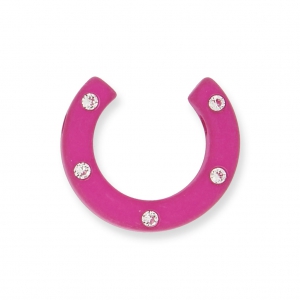 Rhinestones Polaris half-moon or horseshoe shaped bead 22 mm Fuchsia x1