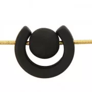 Rhinestones Polaris half-moon or horseshoe shaped bead 22 mm Coral Fluo x1