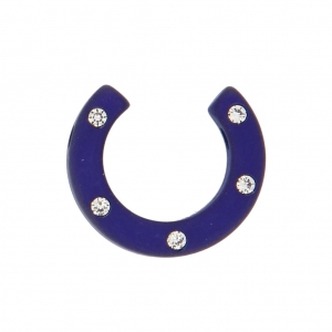 Rhinestones Polaris half-moon or horseshoe shaped bead 22 mm Dark Indigo x1