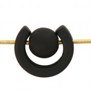 Rhinestones Polaris half-moon or horseshoe shaped bead 22 mm Dark Indigo x1