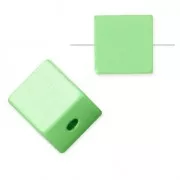Bead cube shape in anodized aluminum 8 mm Light Green x1