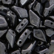 Czech Glass beads Kite Beads 9x5 mm Jet Hematite x10g|raw }}