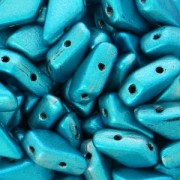 Czech Glass beads Kite Beads 9x5 mm Aqua Metalust x10g|raw }}
