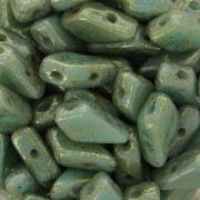 Czech Glass beads Kite Beads 9x5 mm Green Turquoise Luster x10g