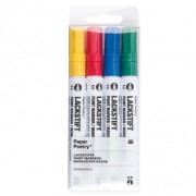 LACKSTIFT - 4 Ink Markers 2 mm - Paper Poetry - Yellow/Red/Blue/Green|raw }}