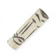 Ethnic Horn Tube Beads, 8 x 24 mm, Natural, 5-pack