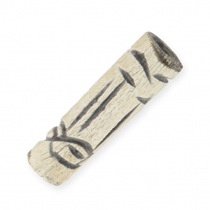 Ethnic Horn Tube Beads, 8 x 24 mm, Natural, 5-pack