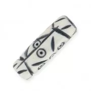 Ethnic Bone Tube Beads, 25 x 9 mm, White, 5 pieces