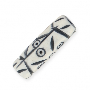 Ethnic Bone Tube Beads, 25 x 9 mm, White, 5 pieces