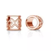 925 Sterling Silver Slip bead / bead for cord 4 mm Rose Gold Tone  x1