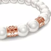 925 Sterling Silver Slip bead / bead for cord 4 mm Rose Gold Tone  x1