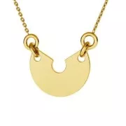 925 Sterling Silver pendant 2 holes 15 mm Rose Gold Tone x1