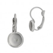 Stainless steel leverback earrings for cabochon 8 mm x2|raw }}