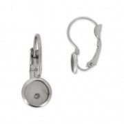 Stainless steel leverback earrings for cabochon 6 mm x2|raw }}