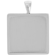 Stainless steel setting/pendant for 20 mm square flat back cabochon 316L x1