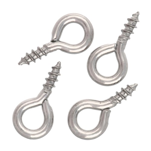 Screw-in hooks with 4x8 mm ring - 316 stainless steel x10